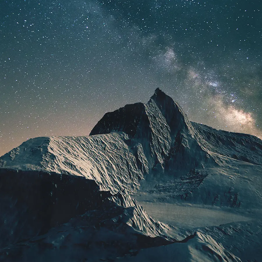 Berg und Sternenhimmel